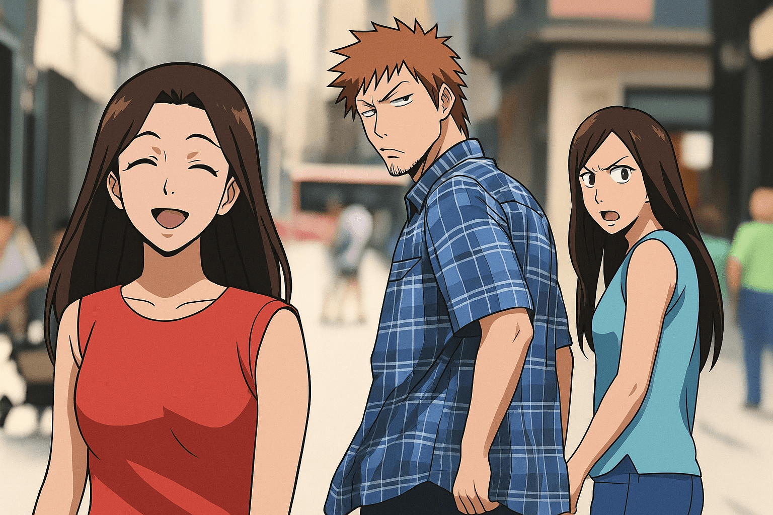 Anime style conversion of the portrait